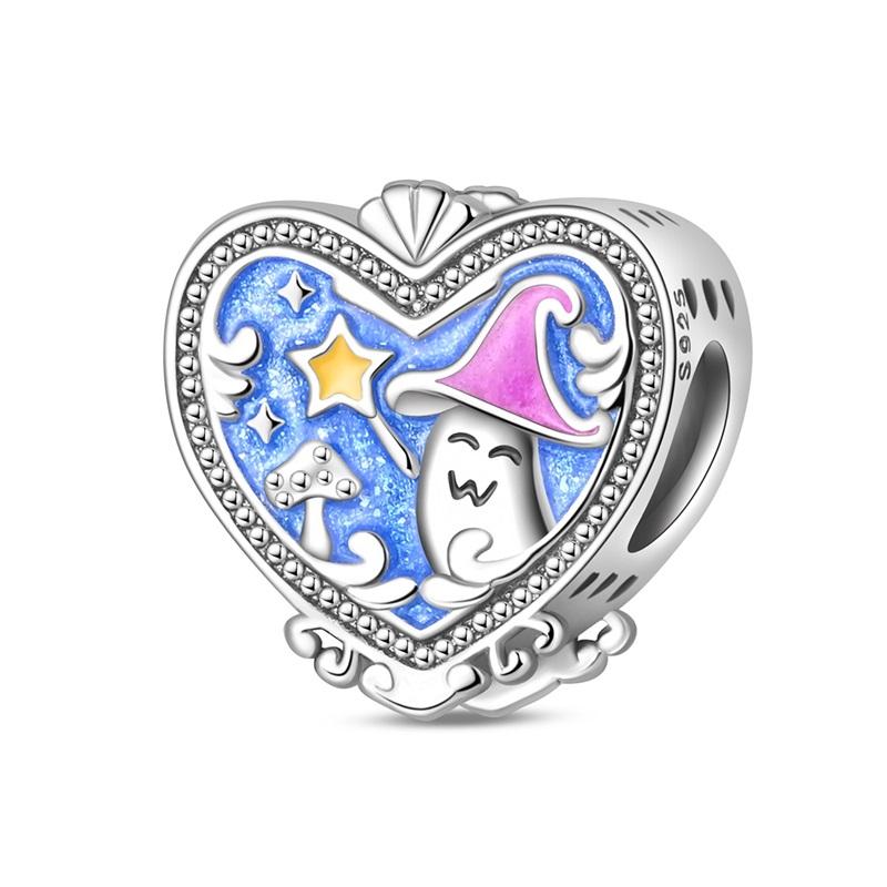 Blue Series 925 Sterling Silver Sapphire Tree of Life Bottle Elephant Planet Ocean Heart Charm Fit DIY Bracelet Necklace Gifts