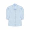 Women's Bubble Sleeve Shirt Solid Color Single Breasted Turndown Collar Ladies Shirts Spring Summer Versatile Famale Thin Blouses