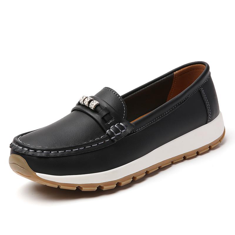 

Женские повседневные туфли на плоской подошве, обувь из 100% натуральной кожи, легкие весенне-летние лоферы, обувь для ходьбы для мам 36