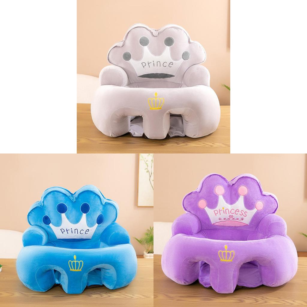 Toddler Sitting Aid With Crown Shape And Soft Plush Material For Stability