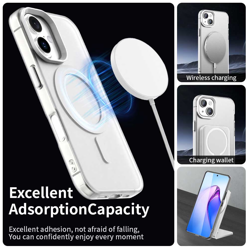 Dla Apple iPhone 16 15 14 13 Smukłe Odporne na Upadki Wstrząsoodporne Odporne na Odciski Palców Magnetyczne Matowe Etui na Telefon