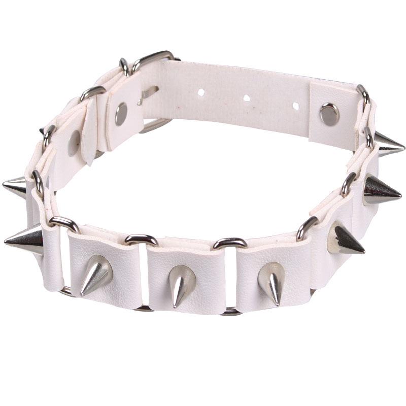 European  American Punk-Inspired Spiked Rivet Choker Necklace