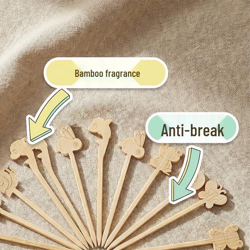 Edo Disposable Mini Cartoon Bamboo Skewers