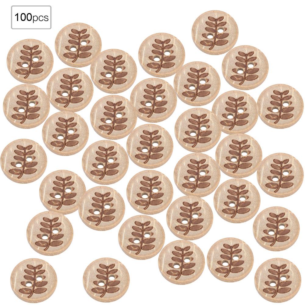 

13mm 100pcs bag 4 Holes Round Buttons Sew Tools Accessories Handmade Crafts DIY Wooden Button(293 13mm )