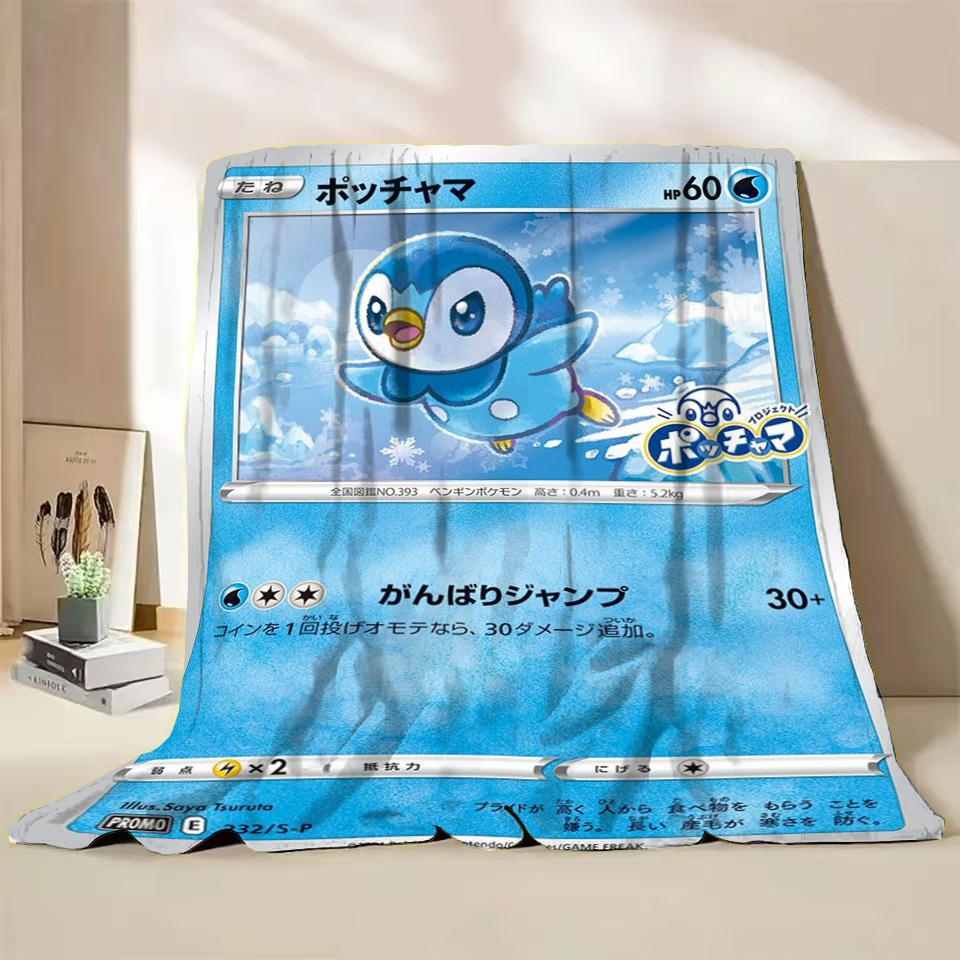 Pokémon Kaart Karakter Cartoon Flanellen Plaid Deken voor Slaapkamer Bed Bank Lunchpauze Picknick Reisdekens Kinderen Zachte Cadeaus