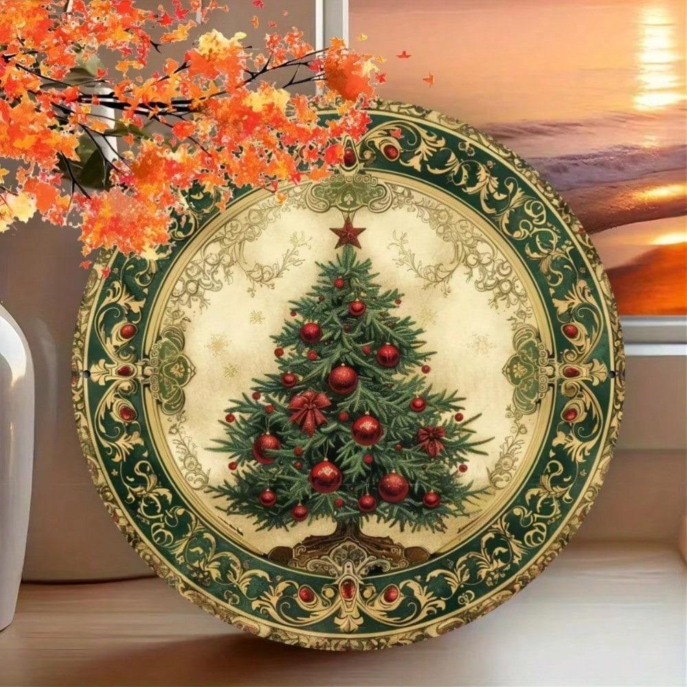 Vintage Metal Wall Art Rustic Round Sign Decor for Living Room Cafe Bar