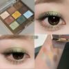 Paleta de sombras de ojos con brillo mate de 9 colores, sombra de ojos, brillo de diamante, maquillaje brillante desnudo