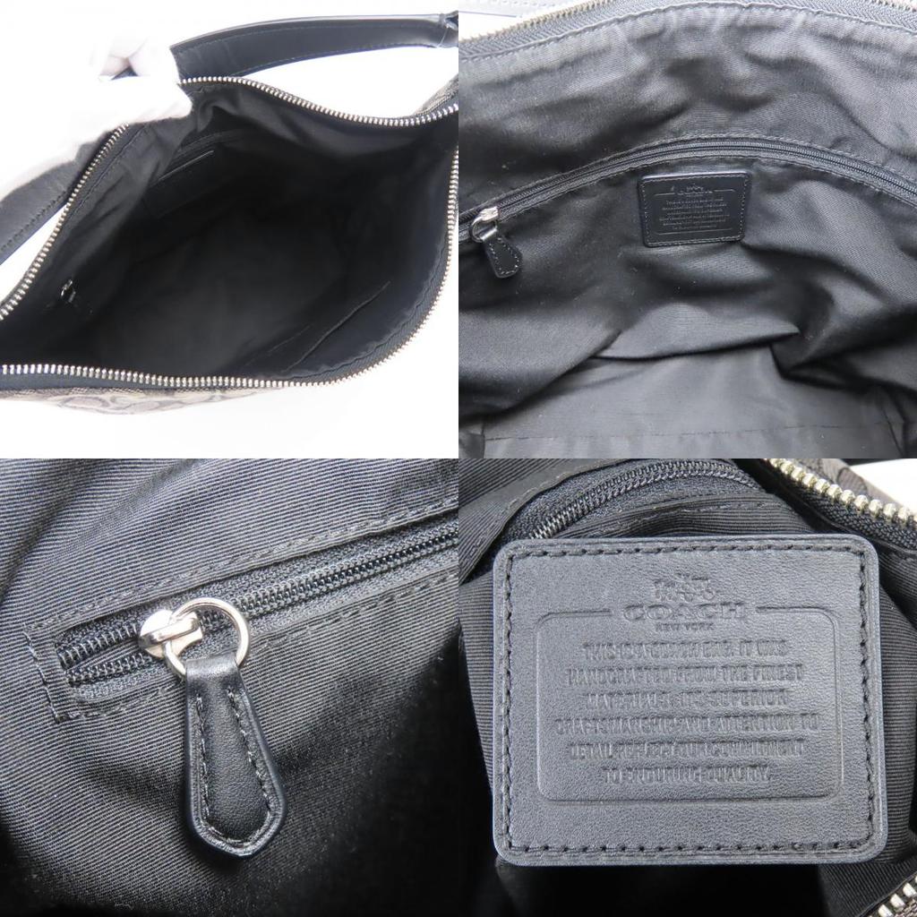 Used COACH Shoulder Bag Signature F55365 canvas/leather gray black