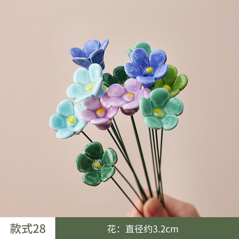 10 Pezzi Fiori Artificiali in Ceramica Fatti a Mano ad Alta Temperatura, Fiori della Vita Eterna, Decorazioni, Regali Unici e Creativi per la Casa