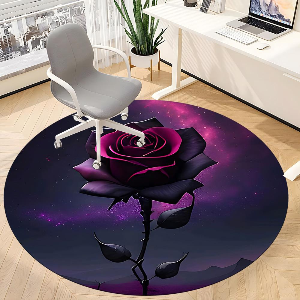 1pc Rose Nebula Office Round Area Rug, Under Office Chairs Bedroom Living Room Home Decor, Room Deco, Available In Various Sizes