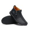 Handgenähte Spaltlederstiefel Herrenschuhe Bequeme Slip-On-Lackstiefel Arbeits-Retro-Leder-Stiefeletten für Herren Freizeitschuhe