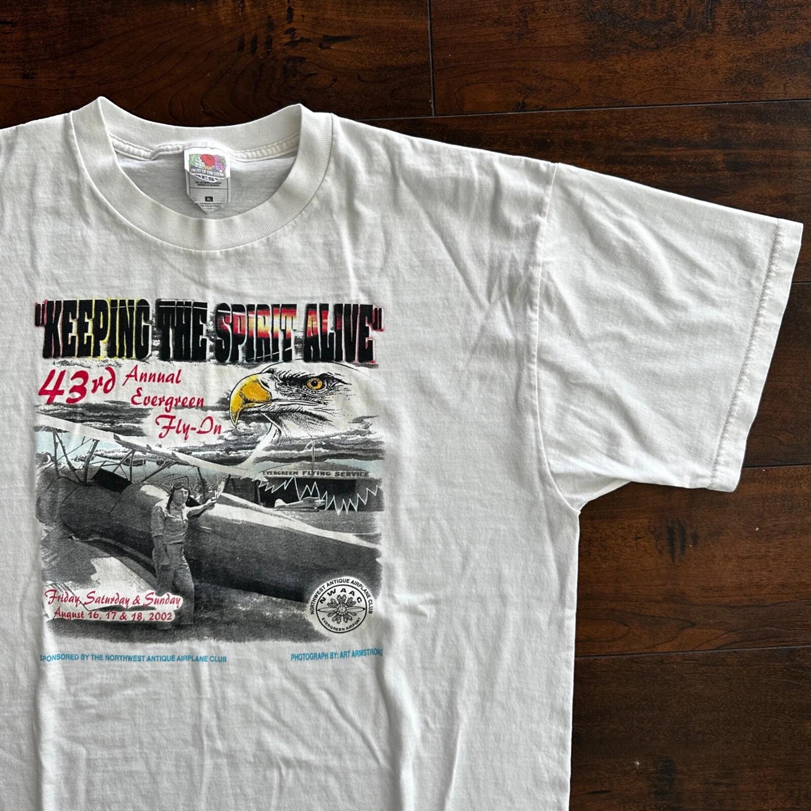 Airplane Portland Oregon Vintage T Shirt Flying Pilot Bald Eagle USA America 3XL