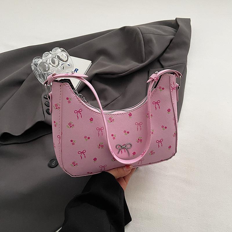 

2025 новая нишевая сумка-багет премиум-класса розовая трендовая сумка-полумесяц на плечо сумка-хобо большой вместимости для поездок на работу розовый