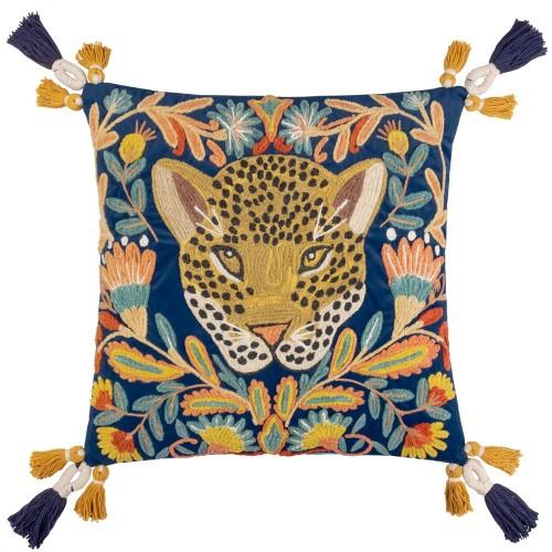 Wylder Regal Embroidered Leopard Cushion Cover
