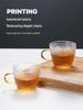 Set of Six Hammered Pattern Small Borosilicate Glass Tea Cups for Kung Fu Tea Tasting