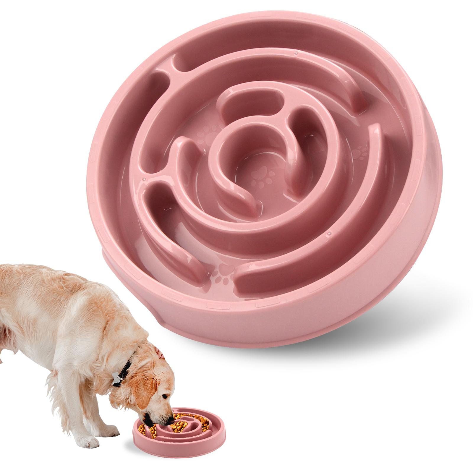 

Puzzle Dog Bowl with Anti-Slip Slow Feeder & Non-Slip Design Boredom and Anxiety Reducer Suitable for All Breed Dogs and Cat розовый