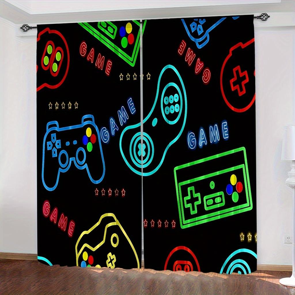 2pcs Gamepad Pattern Curtains Decorative Window Drapes Window Treatments For Bedroom Living Room Home Decor Window Blinds Drapes