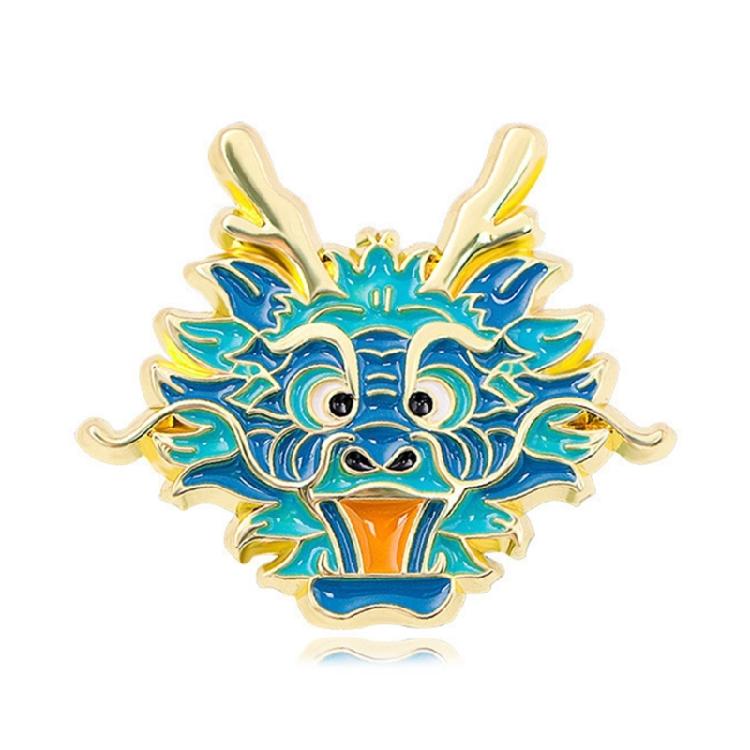 

Retro Dragon Theme Brooch Pin 3D Dragon Totem Shape Badge Vintage Jewelry Gift синій