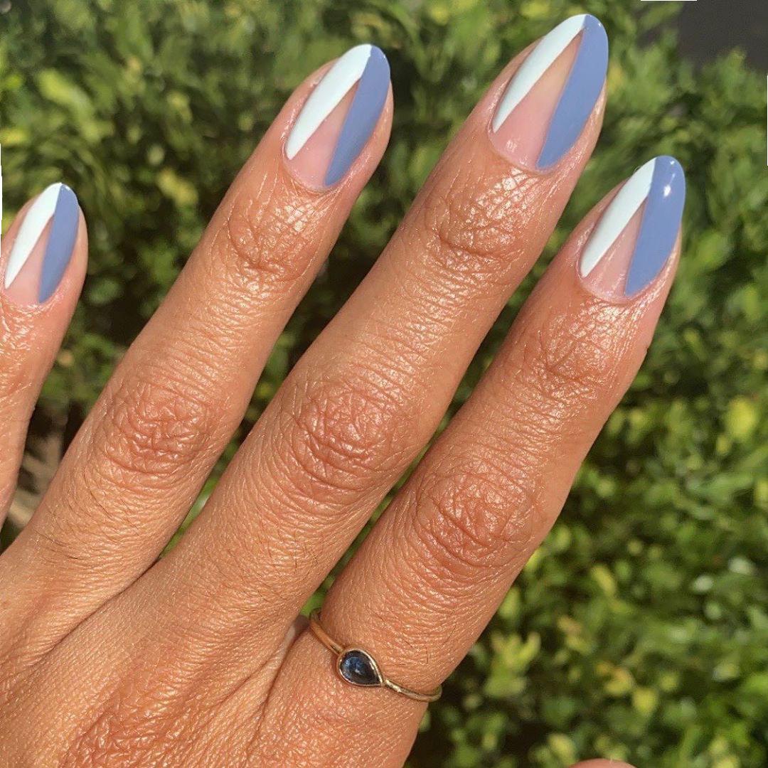 Slanted French Tip Ready-to-Wear Waterproof Nail Art Stickers