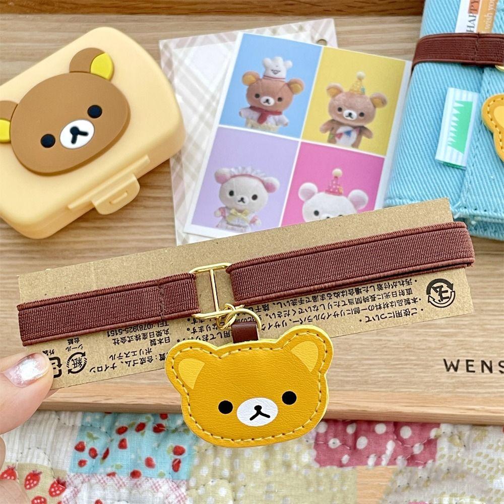 Cartoon Bear Notebook Straps Elastic Binder Strap Creative Band Binding Rope  DIY Decoration