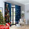 2pcs 2D Flat Printing Merry Christmas Scene Curtains Merry Christmas Happy New Year Polyester Without Electricity Party