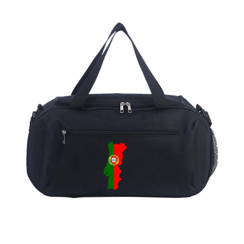 Travel Bag Male Female Hand  Dry-Wet Separation Sports Fitness Bag Portugal Flag Printed Basketball Yoga Bags Shoes Pouch
