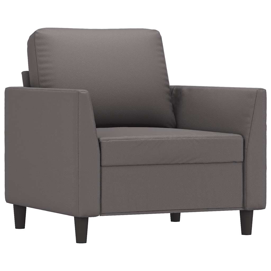 Armchair Gray 60 Cm Synthetic Leather