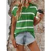 Sommer Rundhals Kurzarm Lässiger Gestreifter Strickpullover Damen Locker Einfach Büro Damen Oberteile Lässig Elegant Dünner Pullover Damenbekleidung