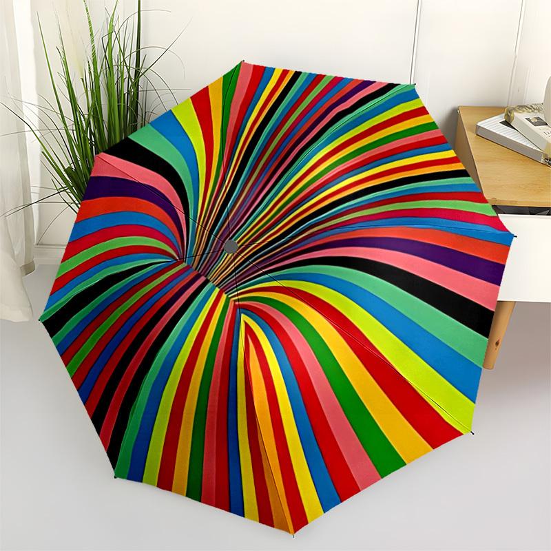 1pc Color Wheel Automatic Open/Close Umbrella Compact Folding Umbrella, All-Season Portable Umbrella for Women/Men112