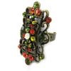 Les Trésors De Lily [A8839] - Designer Ring 'Retro Filigree' Orange / Green