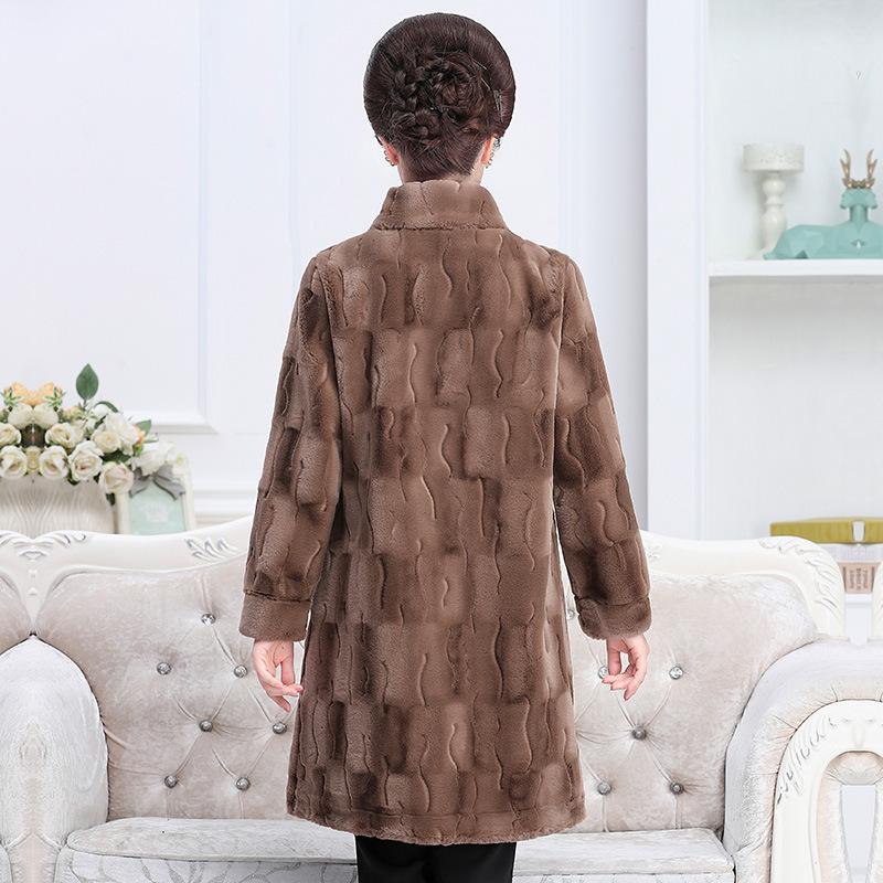 Fashion Atmosphere Fur One Long Lady Mink Grass Coat Female Korean Version Long-sleeved Winter Coat Winter Jacket Women