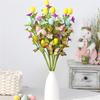 4Pcs Bendable Easter Eggs Butterfly Flower Stems Artificial Silk Flower for Vase Flower Arrangements Home Decoration