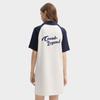 FILA Original Outdoor Casual Comfortable Polo Dress Women Dresses Cloud-Mushroom-White F11W439303FWT