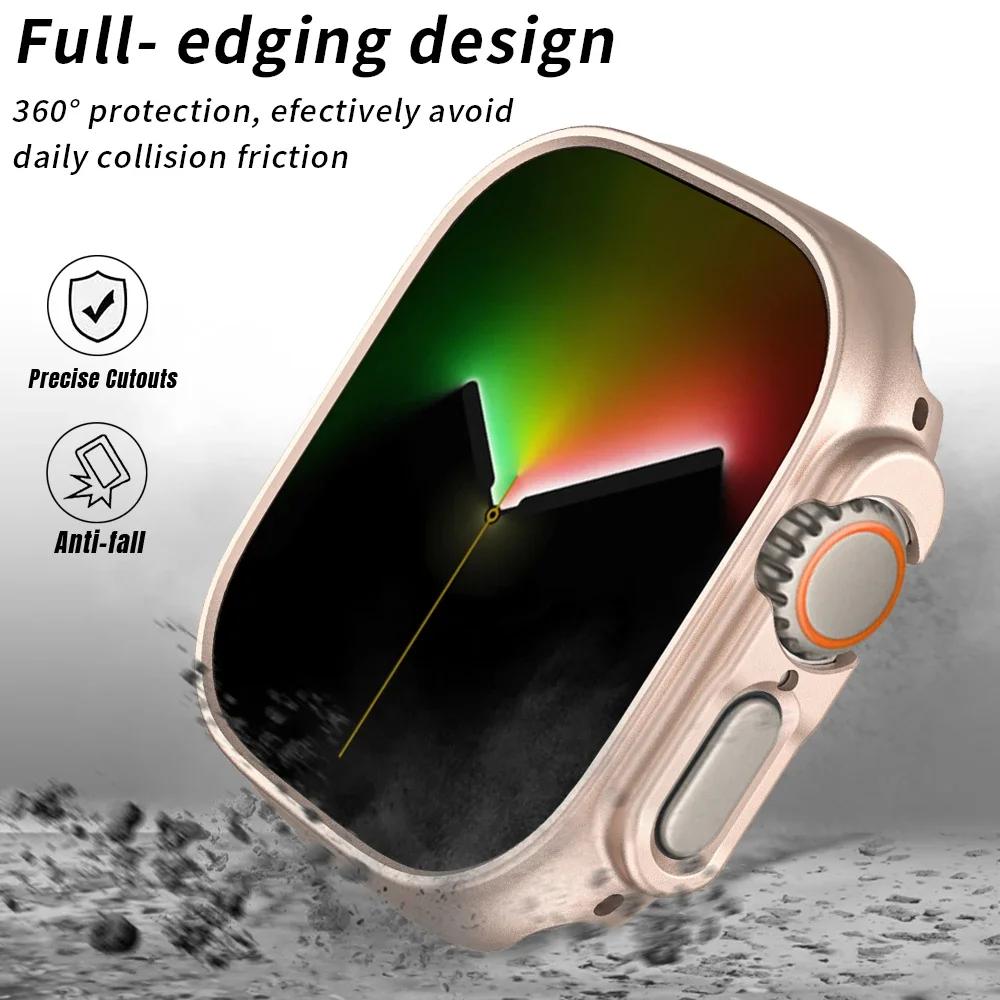 Matte Protective Cover for Apple Watch Ultra 2 PC Transparent Bumper Hard PC Frame Protector Case for Iwatch Ultra 49mm