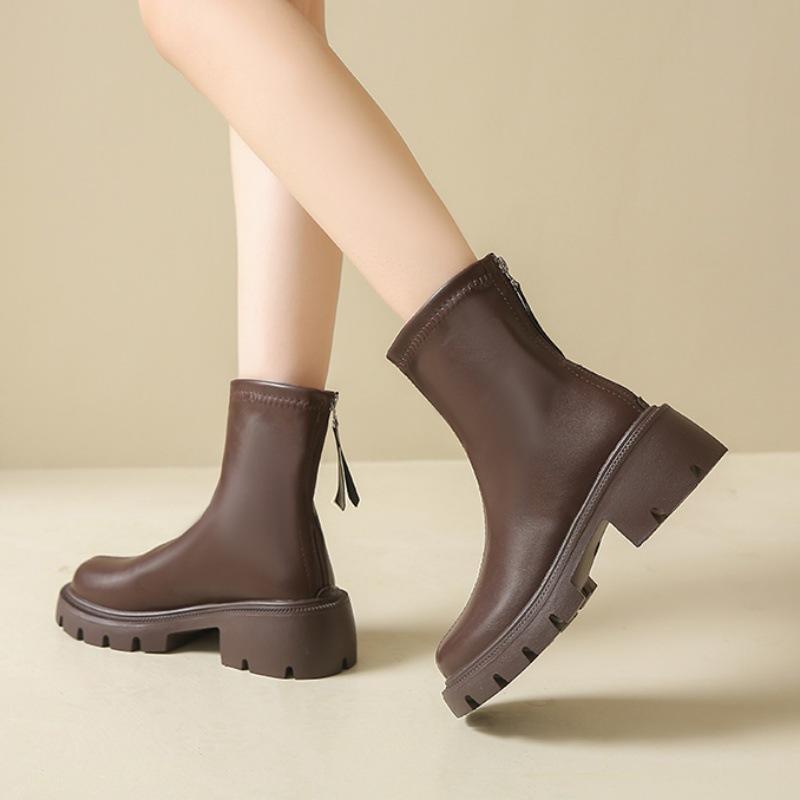 Botki Martin damskie buty 2025 nowe popularne botki damskie na grubej podeszwie cienkie botki styl brytyjski małe krótkie botki damskie wiosenne i jesienne pojedyncze boo