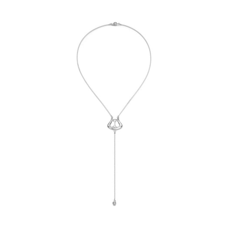 

NIMBUS Belt Drop Ball Y Chain Necklace Silver