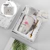Trendy Japanese Ceramic Coffee Mug with Spoon & Lid – Home Gift Souvenir
