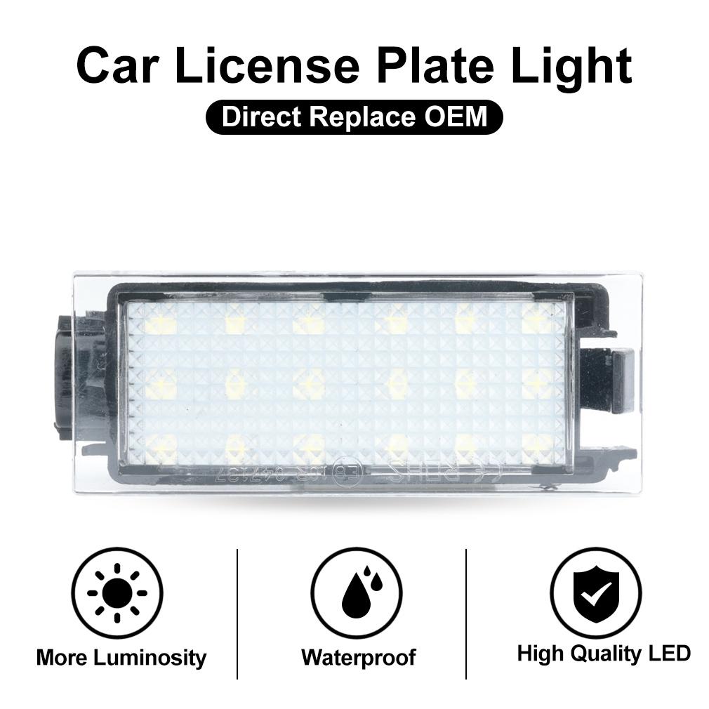 2 Stück Auto LED Kennzeichenleuchten Canbus Für Renault Clio Laguna Megane Twingo Master Vel Satis Espace Nummer Rücklichtlampe 6500K Weiß