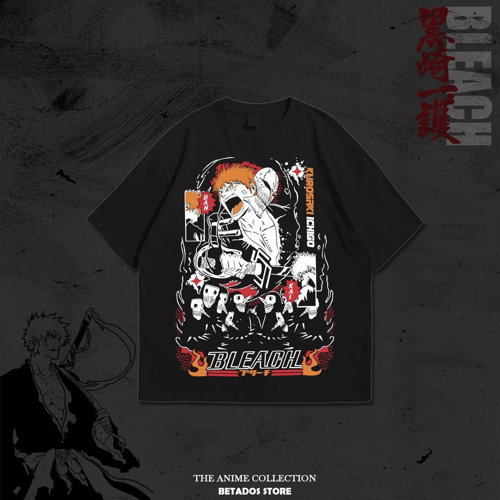 Y2k Lässige Baumwolle Locker Weich Harajuku Hohe Qualität Street T-Shirts BLEACH Print T-Shirt Männer Frauen Übergroß Damen Herren Kleidung