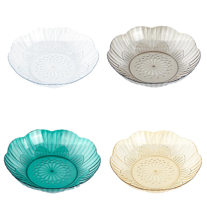 Light Luxury Style PET Fruit Plate Home Living Room Coffee Table Fruit Plate High-end Flower-shaped Dried Fruit Plate Candy Box Plate