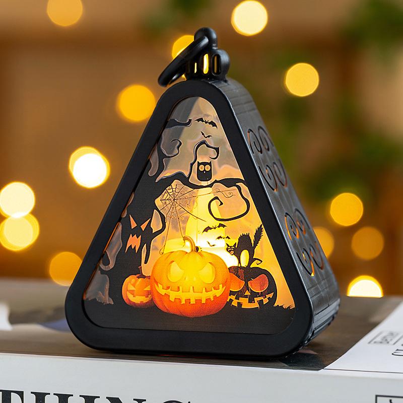 Eco-friendly Handmade Plastic Halloween Pumpkin Lantern Handheld Small Gifts Desktop Ornaments Decoration Props