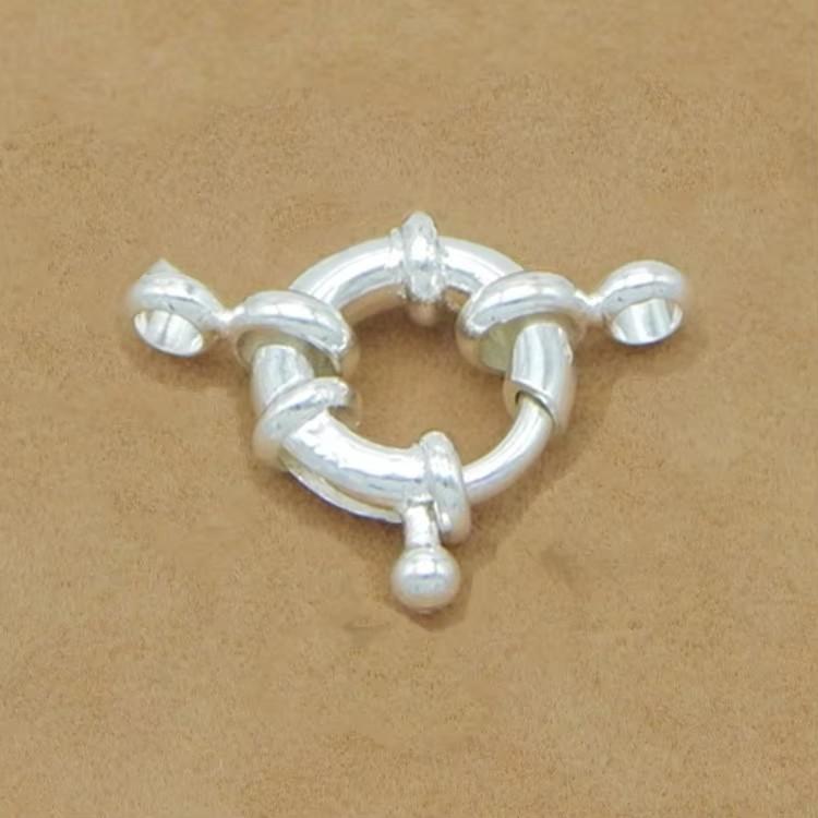 925 Silver Sailor Clasp Connector Fit Charm Bracelets End Clasps DIY Jewelry Making Findings Round Clavicle Necklace Clasp 10MM серебряный
