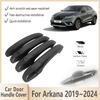 Door Handle Cover For Renault Arkana ~2024 Samsung XM3 Gloss Black Exterior Handles Cover Car Accessories Stickers