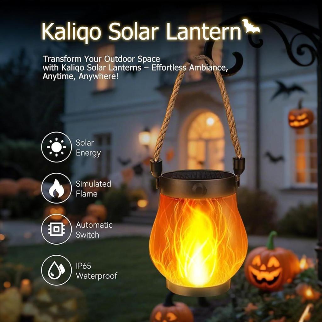 Outdoor Portable Lanterns Solar Flame Lantern Party Camping LED Light Decor Type-C/Solar Charging Lighting