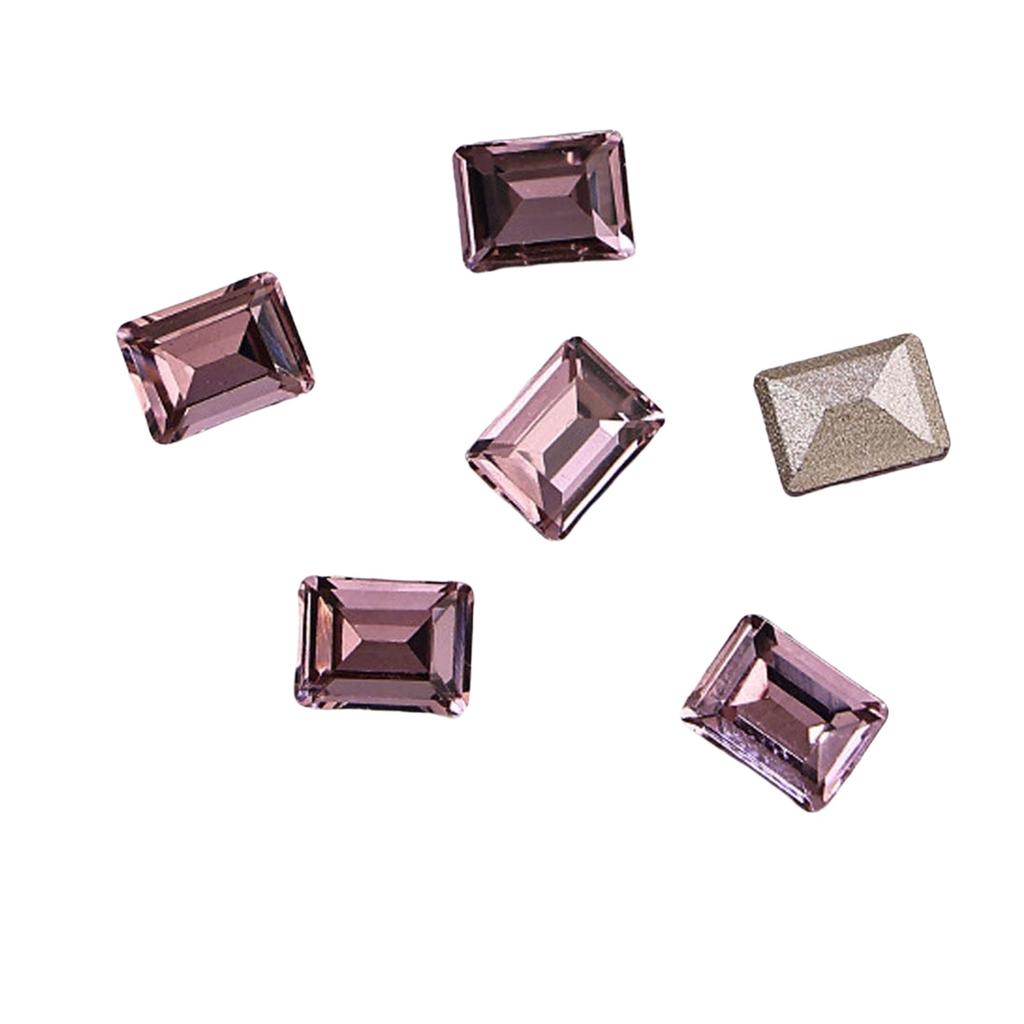 10 Pieces Pink Shiny Rhinestones Nail Art Decorations Mixed Shapes Including Hearts Squares Butterflies Drops for DIY Nail Design Home Salon Party