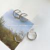Metal C-shaped earrings without pierced ears + simple geometric round earrings cold wind personalized mosquito coil disc earrings