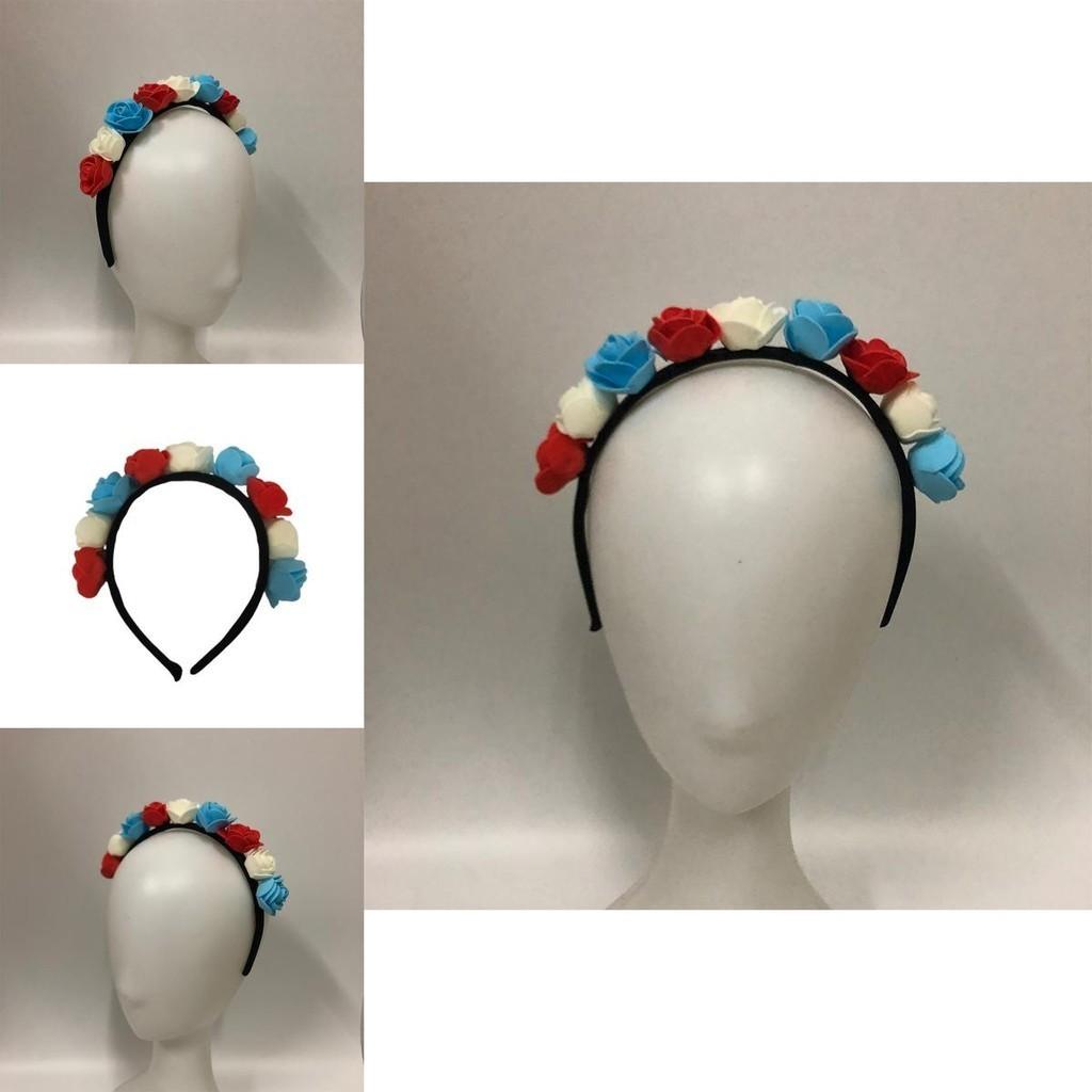 Elegantes Blumen-Haaraccessoire Stirnband für das 70. Platinjubiläum der Königin, inspiriertes Design im Union Jack-Stil