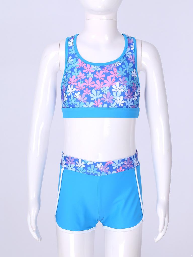 Girls Swimsuits 3 Piece Tankini Bathing Suits Boyshort Summer Beach Rash Guard Swimwear for Kids