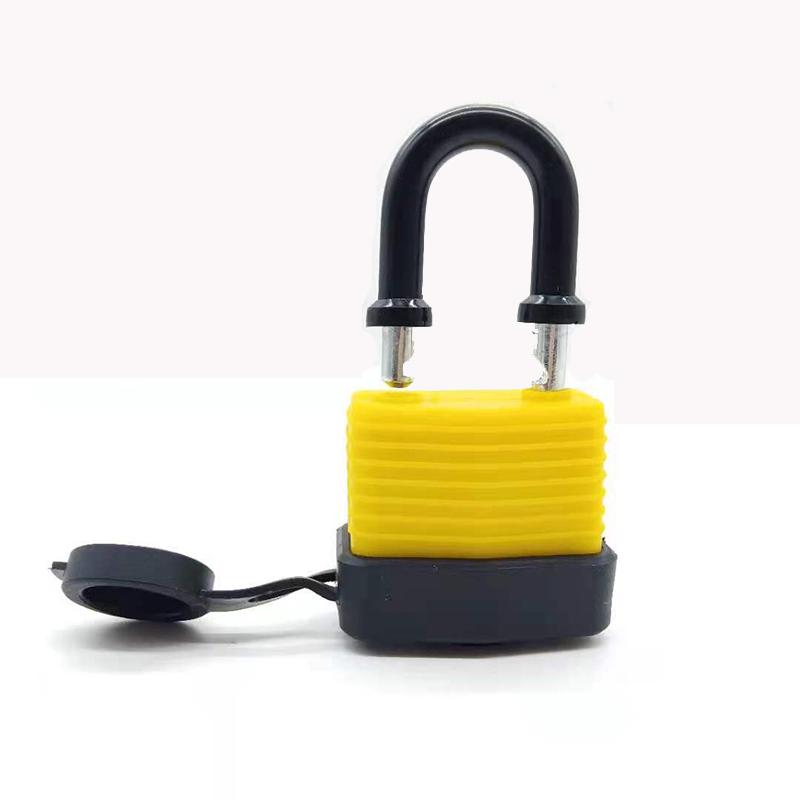 Heavy-Duty Steel Anti-Theft Waterproof Safety Padlock with Hardened Chrome Plated Laminated Shackle Two Keys Durable Features DOOR&Steel&PADLOCK