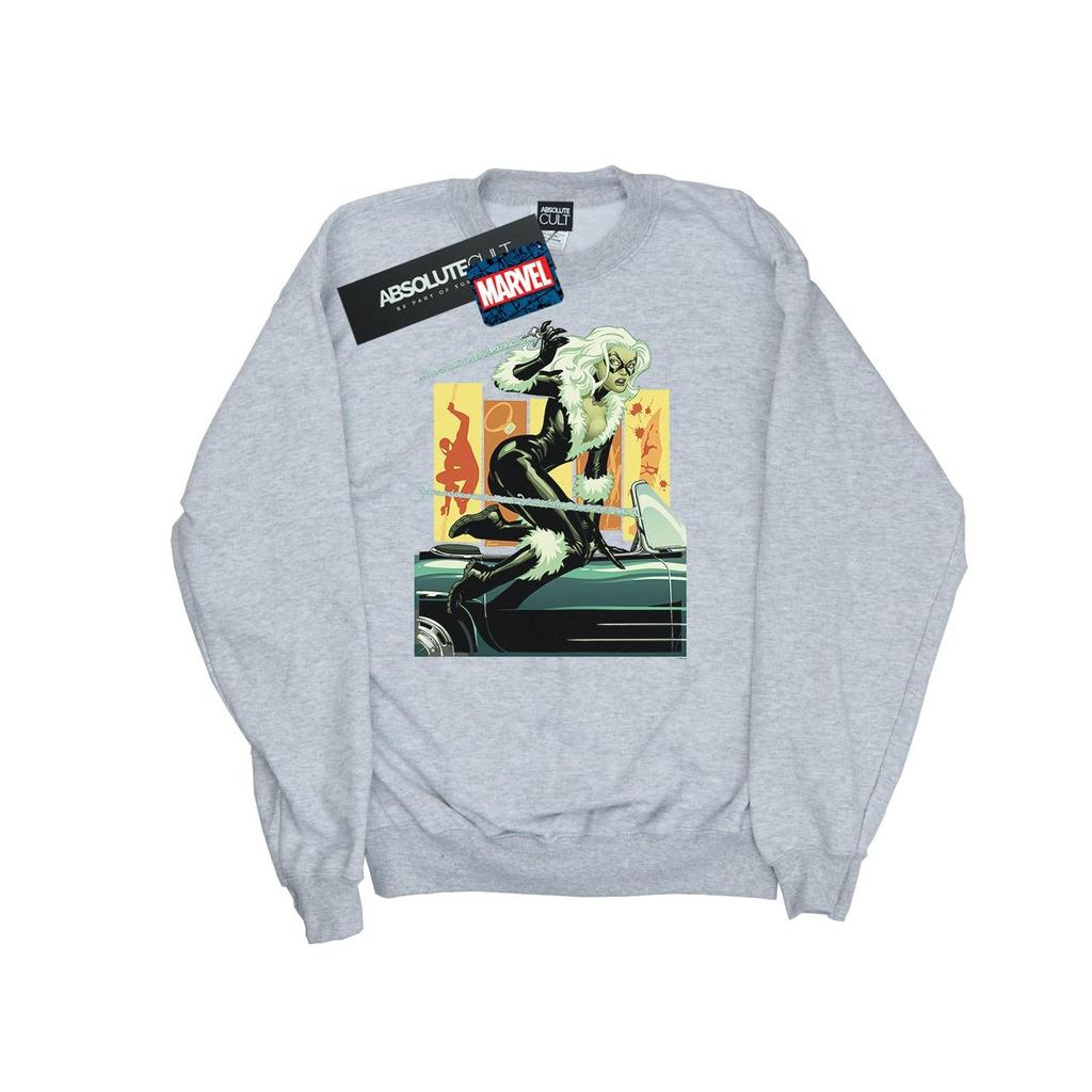 Marvel Schwarzes Sweatshirt mit Katzen-Automotiv für Herren